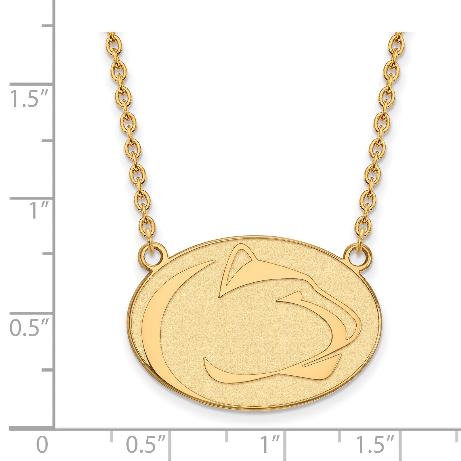 10K Gelbgold Logoart Penn State University Löwe Groß Anhänger 18 Zoll Halskette