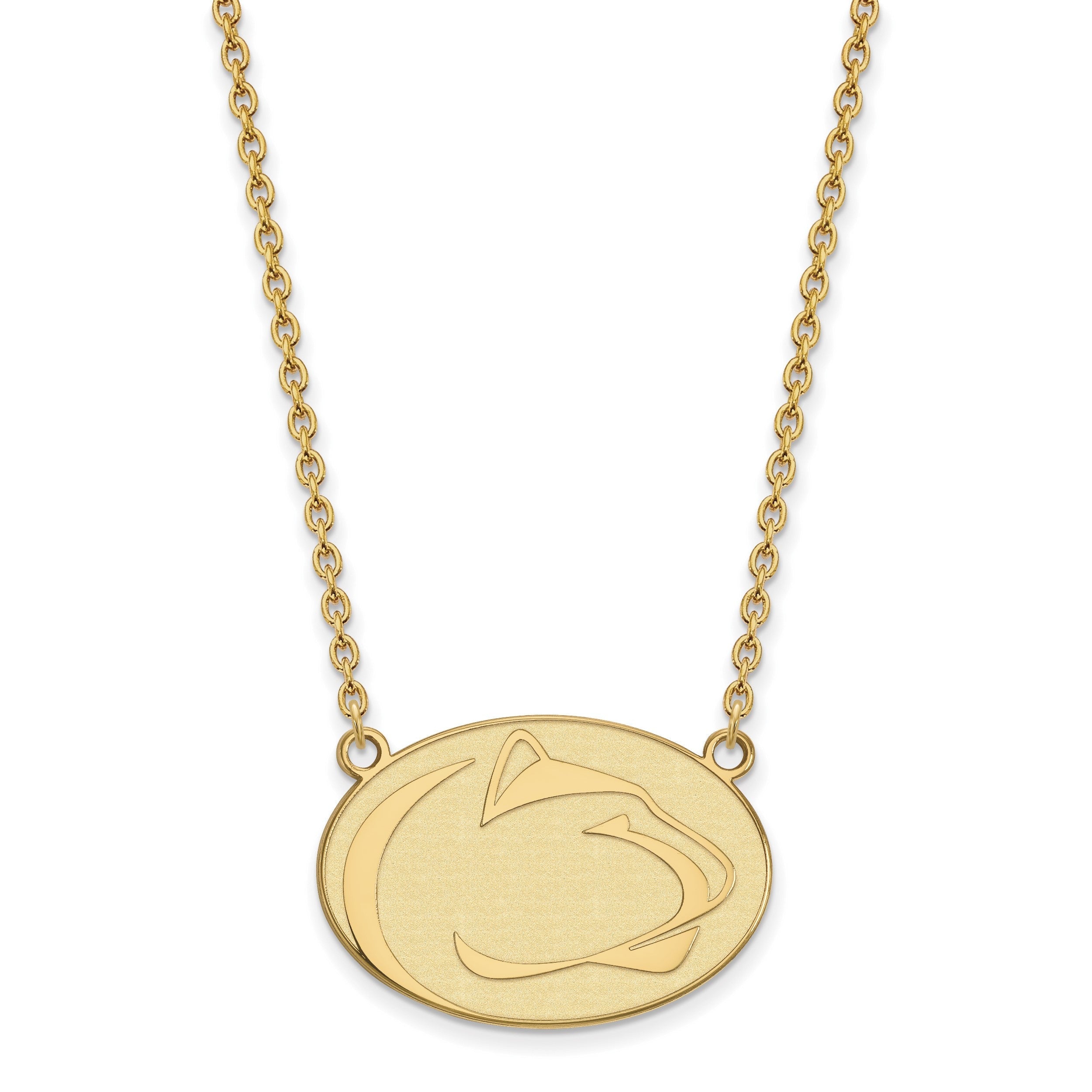 10K Gelbgold Logoart Penn State University Löwe Groß Anhänger 18 Zoll Halskette
