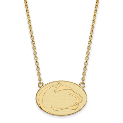10K Gelbgold Logoart Penn State University Löwe Groß Anhänger 18 Zoll Halskette