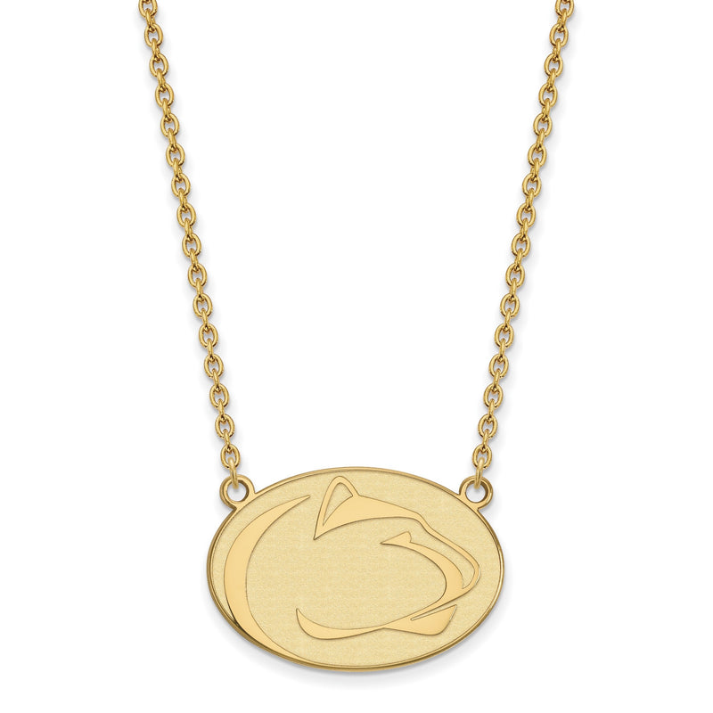 10K Gelbgold Logoart Penn State University Löwe Groß Anhänger 18 Zoll Halskette