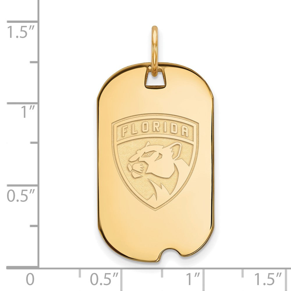Vergoldet Sterlingsilber Nhl Logoart Florida Panthers Klein Erkennungsmarke Anhänger
