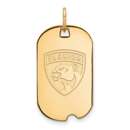 Vergoldet Sterlingsilber Nhl Logoart Florida Panthers Klein Erkennungsmarke Anhänger
