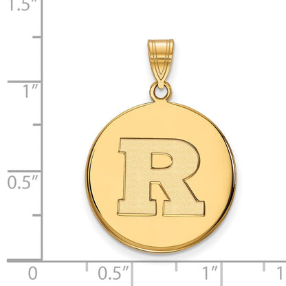 Vergoldet Sterlingsilber Logoart Rutgers University Buchstabe R Groß Plättchen Anhänger