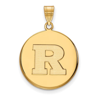 Vergoldet Sterlingsilber Logoart Rutgers University Buchstabe R Groß Plättchen Anhänger