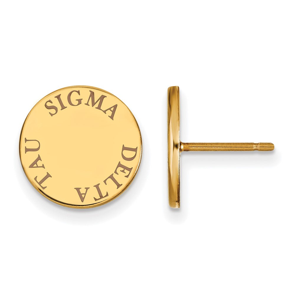 Vergoldet Sterlingsilber Logoart Sigma Delta Tau Sorority Text Farbe Emaille Ohrstecker