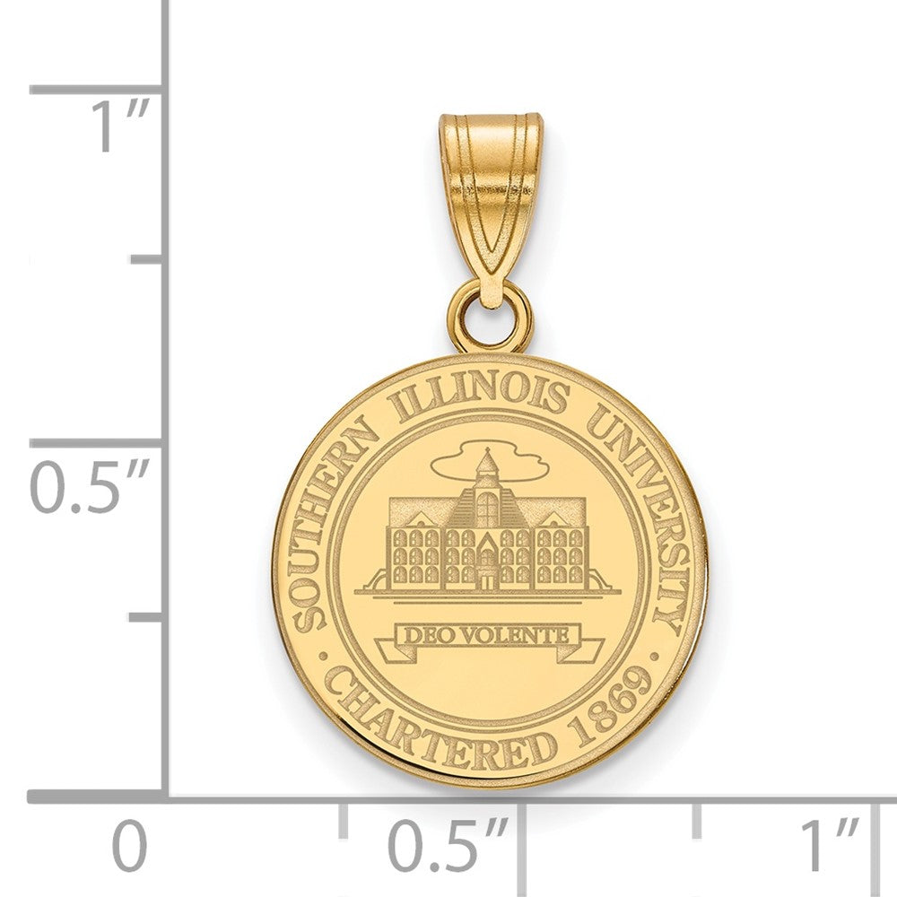 Vergoldet Sterlingsilber Logoart Southern Illinois University Mittel Wappen Anhänger