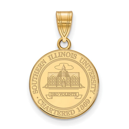 Vergoldet Sterlingsilber Logoart Southern Illinois University Mittel Wappen Anhänger