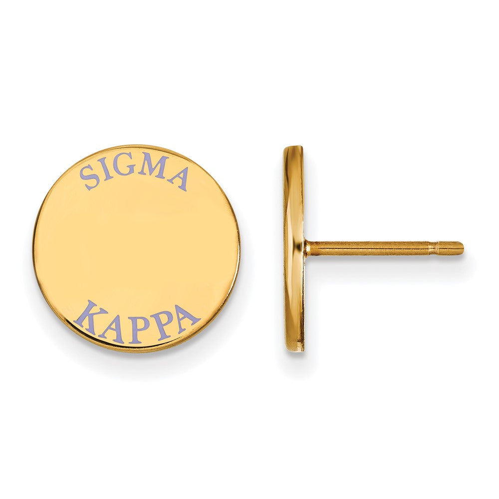 Vergoldet Sterlingsilber Logoart Sigma Kappa Sorority Text Farbe Emaille Ohrstecker