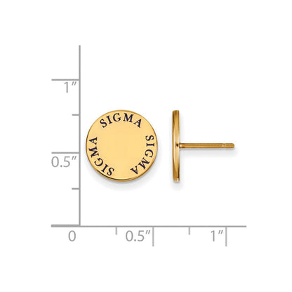 Vergoldet Sterlingsilber Logoart Sigma Sorority Text Farbe Emaille Ohrstecker