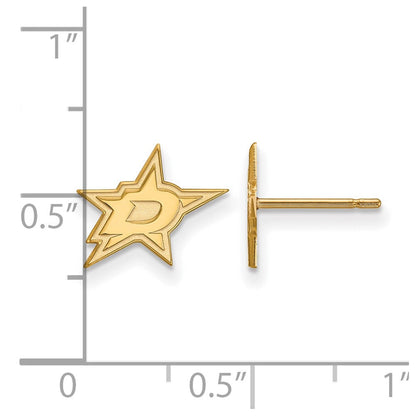 Vergoldet Sterlingsilber Nhl Logoart Dallas Sterne Extra Klein Ohrstecker