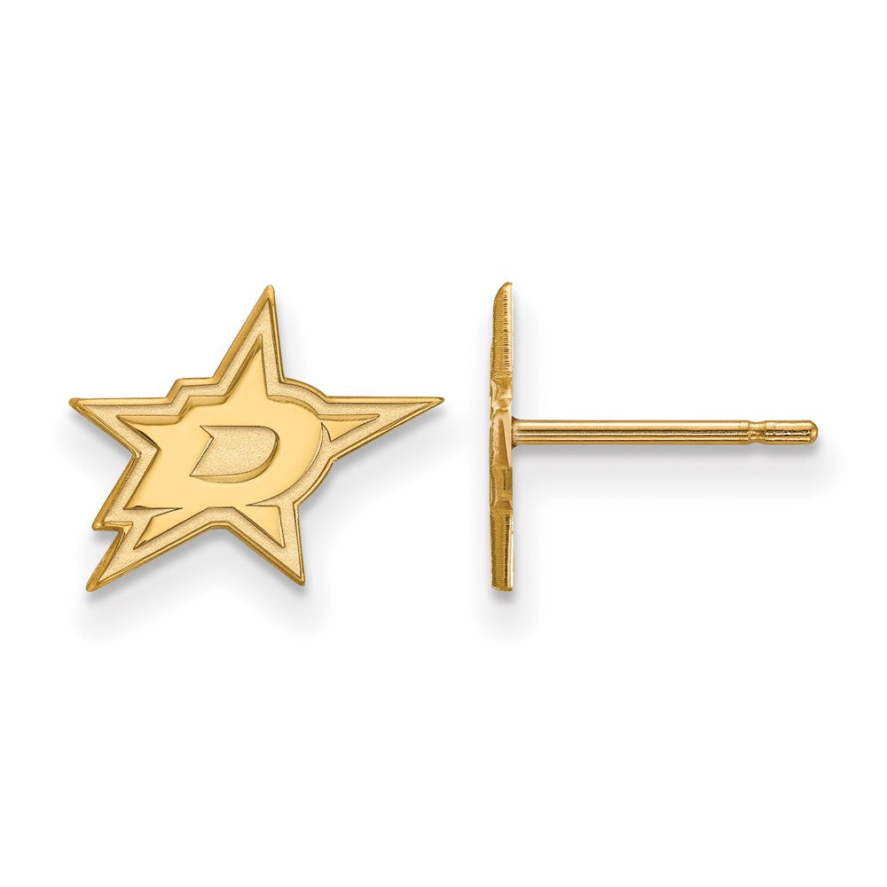 Vergoldet Sterlingsilber Nhl Logoart Dallas Sterne Extra Klein Ohrstecker