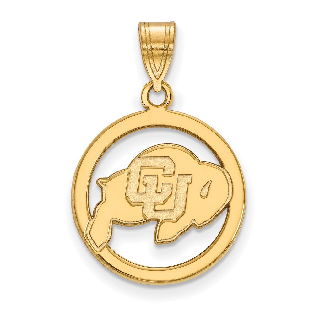 Vergoldet Sterlingsilber Logoart University Of Colorado Buffalo Mittel Kreis Anhänger