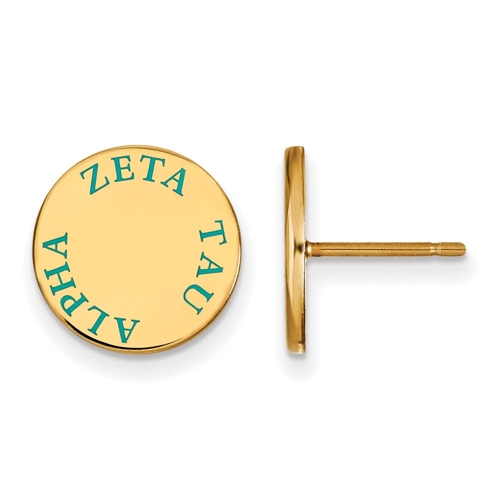 Vergoldet Sterlingsilber Logoart Zeta Tau Alpha Sorority Text Farbe Emaille Ohrstecker