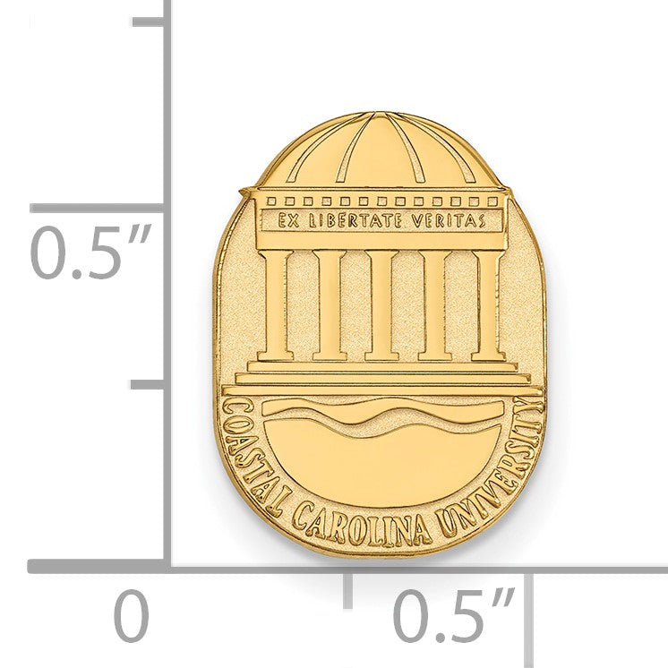 14K Gelbgold Gold Logoart Coastal Carolina University Wappen Anstecknadel