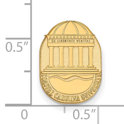 14K Gelbgold Gold Logoart Coastal Carolina University Wappen Anstecknadel