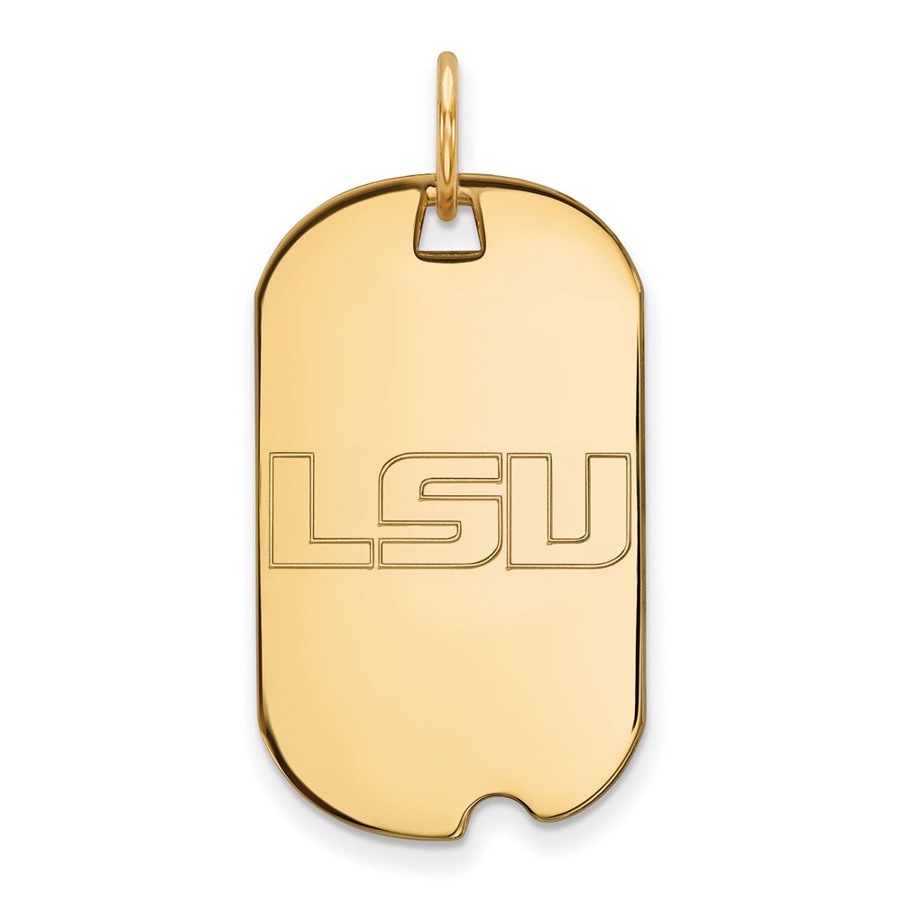 Vergoldet Sterlingsilber Logoart Louisiana State University L S U Klein Erkennungsmarke Anhänger