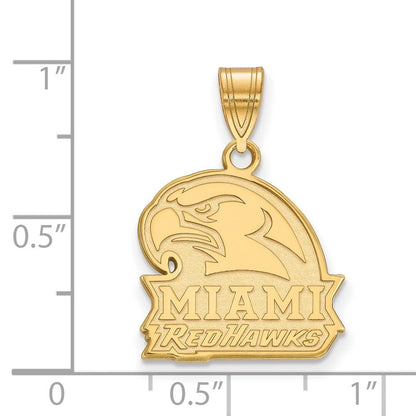 Vergoldet Sterlingsilber Logoart Miami University Ohio Redhawks Mittel Anhänger