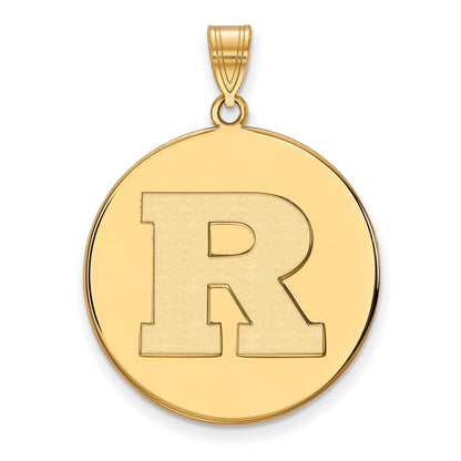 10K Gelbgold Logoart Rutgers University Buchstabe R Extra Groß Plättchen Anhänger