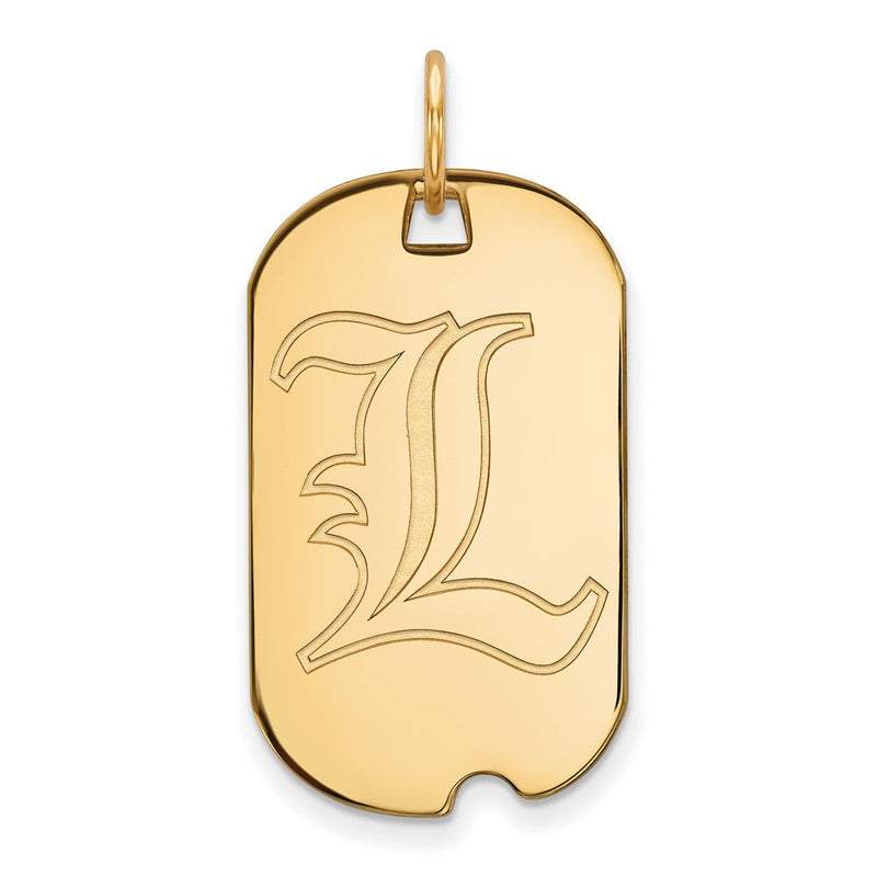 14K Gelbgold Logoart University Of Louisville Buchstabe L Klein Erkennungsmarke Anhänger