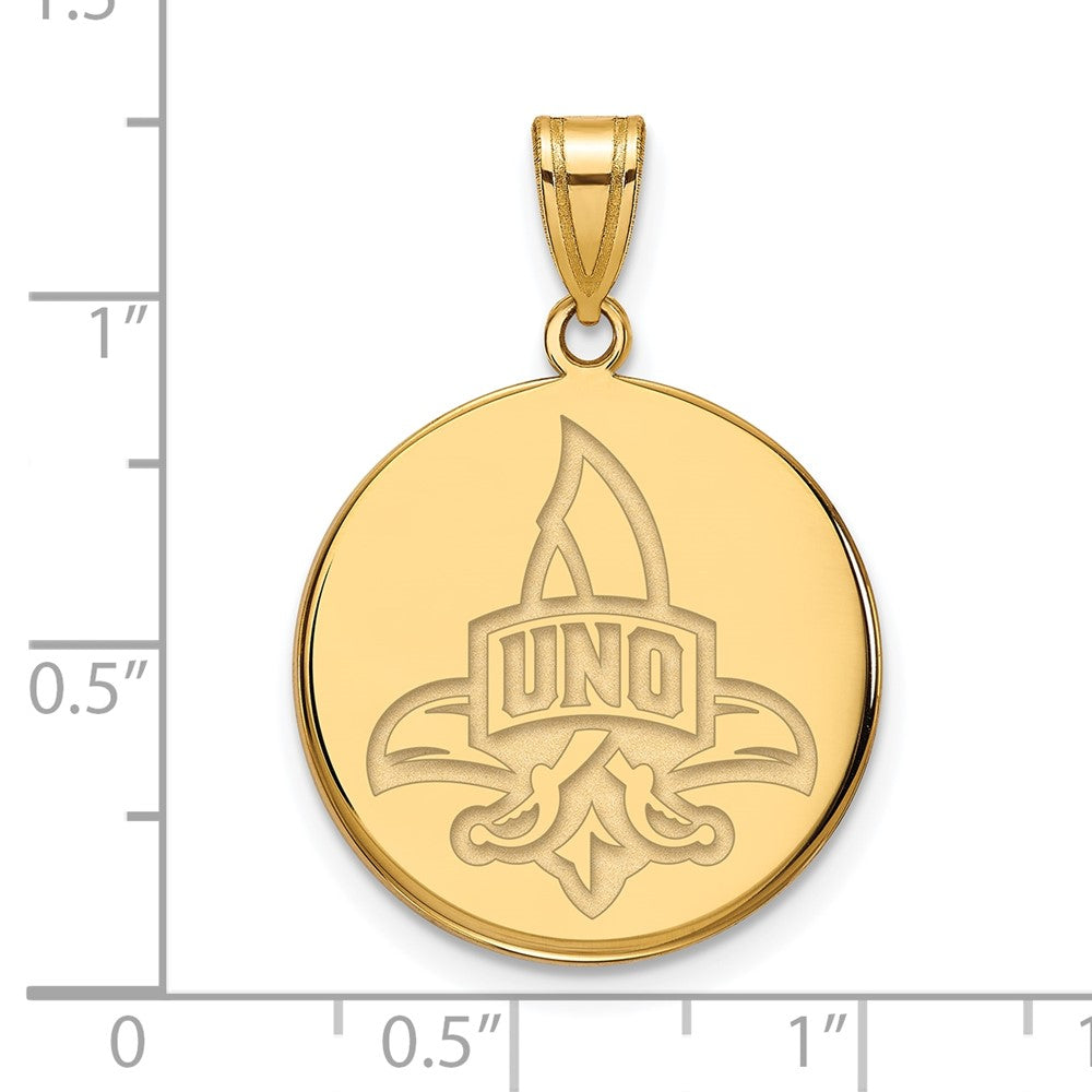 Vergoldet Sterlingsilber Logoart University Of New Orleans Privateers Groß Plättchen Anhänger