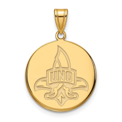 10K Gelbgold Logoart University Of New Orleans Privateers Groß Plättchen Anhänger