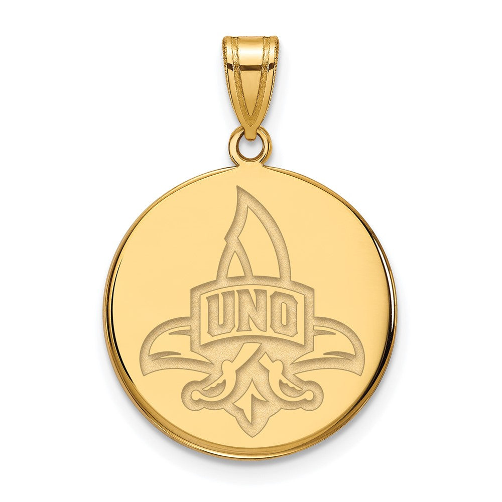 Vergoldet Sterlingsilber Logoart University Of New Orleans Privateers Groß Plättchen Anhänger