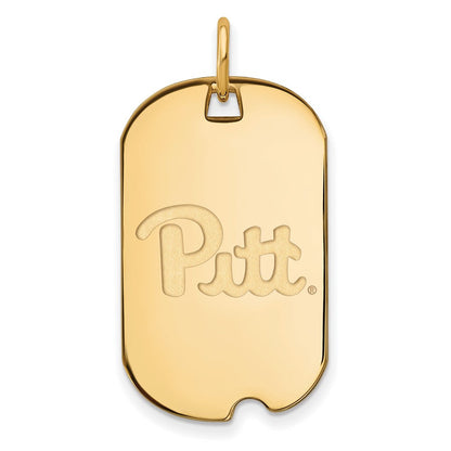 Vergoldet Sterlingsilber Logoart University Of Pittsburgh Klein Erkennungsmarke Anhänger