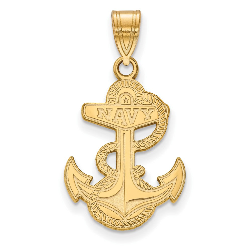 10K Gelbgold Logoart Us Naval Akademie Anker Groß Anhänger