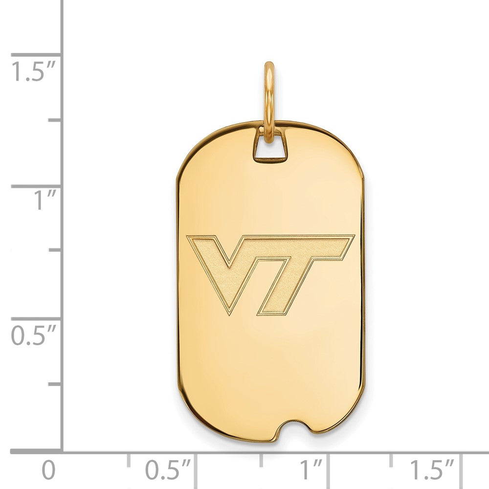 10K Gelbgold Logoart Virginia Tech V T Klein Erkennungsmarke Anhänger