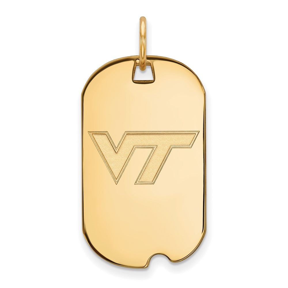 10K Gelbgold Logoart Virginia Tech V T Klein Erkennungsmarke Anhänger