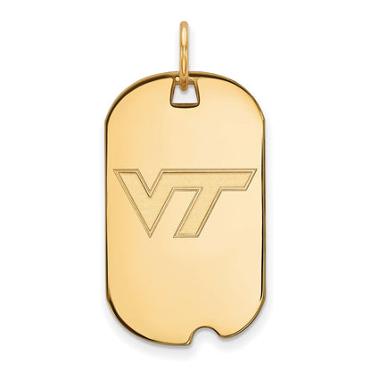 10K Gelbgold Logoart Virginia Tech V T Klein Erkennungsmarke Anhänger