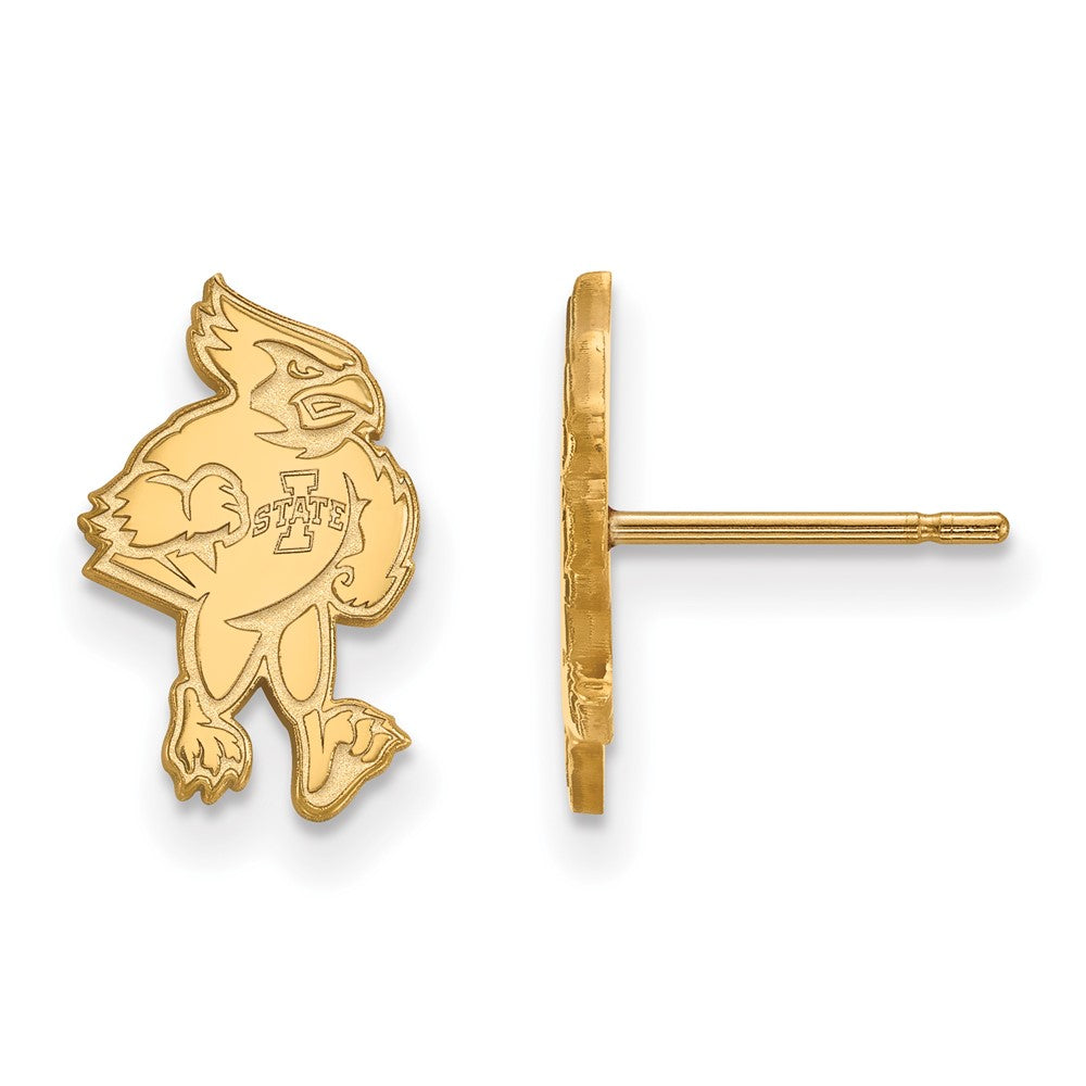 14K Gelbgold Logoart Iowa State University Cardinal Klein Ohrstecker