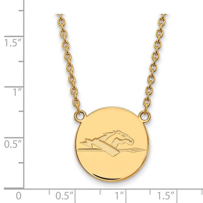 Vergoldet Sterlingsilber Logoart Longwood University Pferd Groß Plättchen Anhänger 18 Zoll Halskette