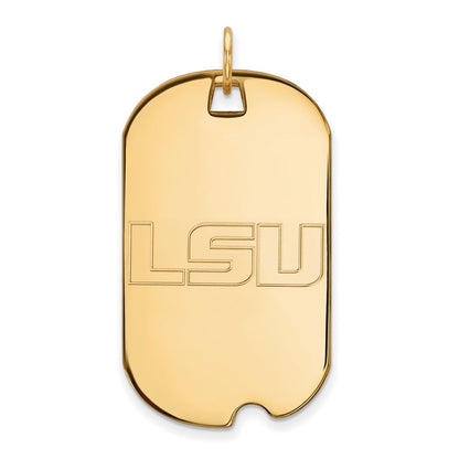 Vergoldet Sterlingsilber Logoart Louisiana State University L S U Groß Erkennungsmarke Anhänger