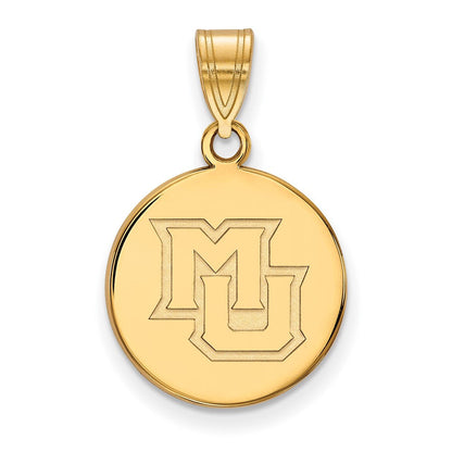 Vergoldet Sterlingsilber Logoart Marquette University M U Mittel Plättchen Anhänger