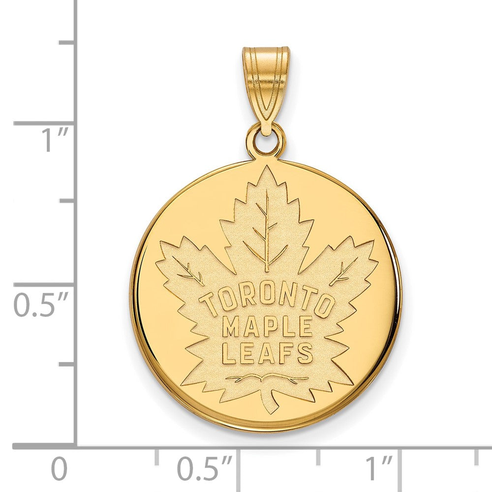 10K Gelbgold Nhl Logoart Toronto Maple Leafs Groß Plättchen Anhänger