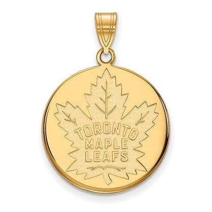 14K Gelbgold Nhl Logoart Toronto Maple Leafs Groß Plättchen Anhänger