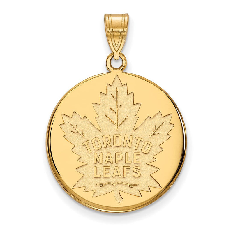 Vergoldet Sterlingsilber Nhl Logoart Toronto Maple Leafs Groß Plättchen Anhänger