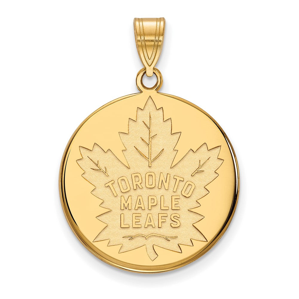 10K Gelbgold Nhl Logoart Toronto Maple Leafs Groß Plättchen Anhänger