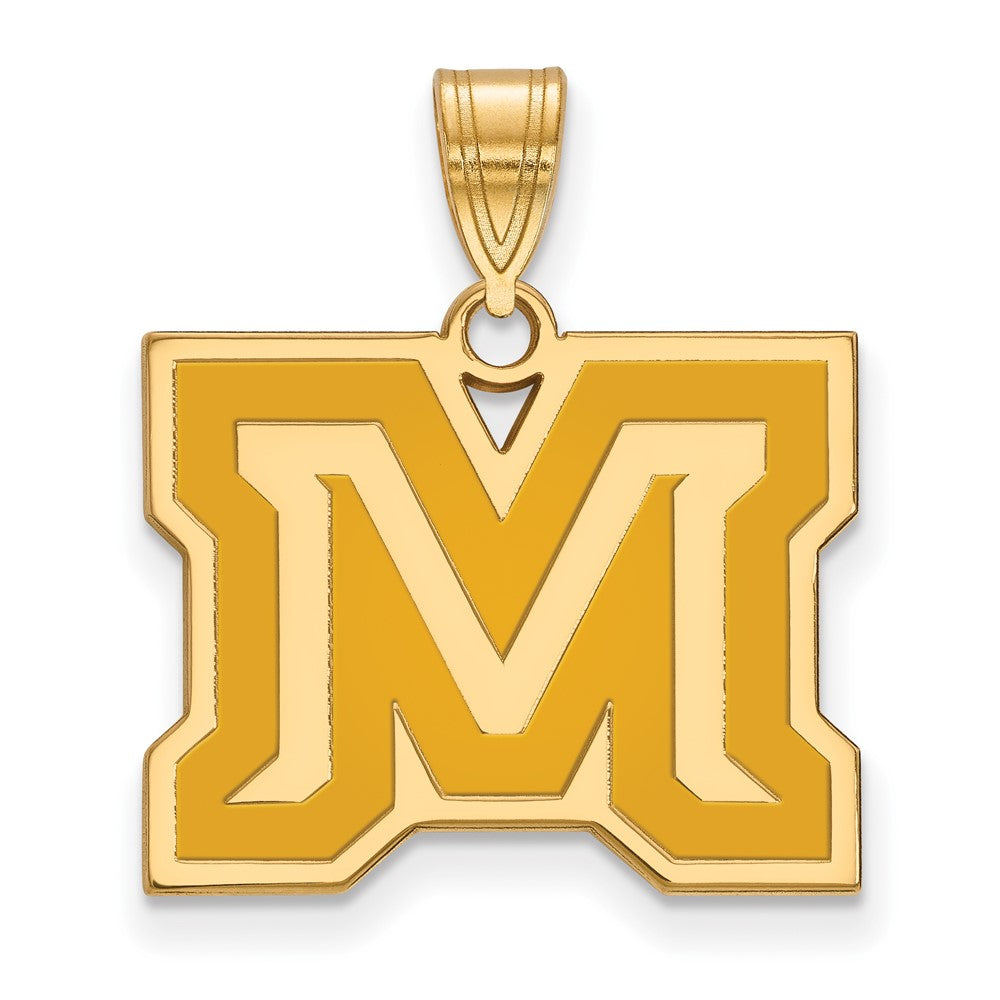Vergoldet Sterlingsilber Logoart Montana State University Buchstabe M Mittel Emailliert Anhänger