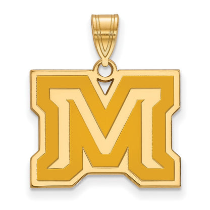 Vergoldet Sterlingsilber Logoart Montana State University Buchstabe M Mittel Emailliert Anhänger