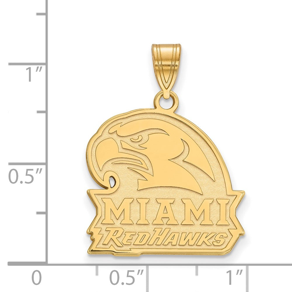 10K Gelbgold Logoart Miami University Ohio Redhawks Groß Anhänger