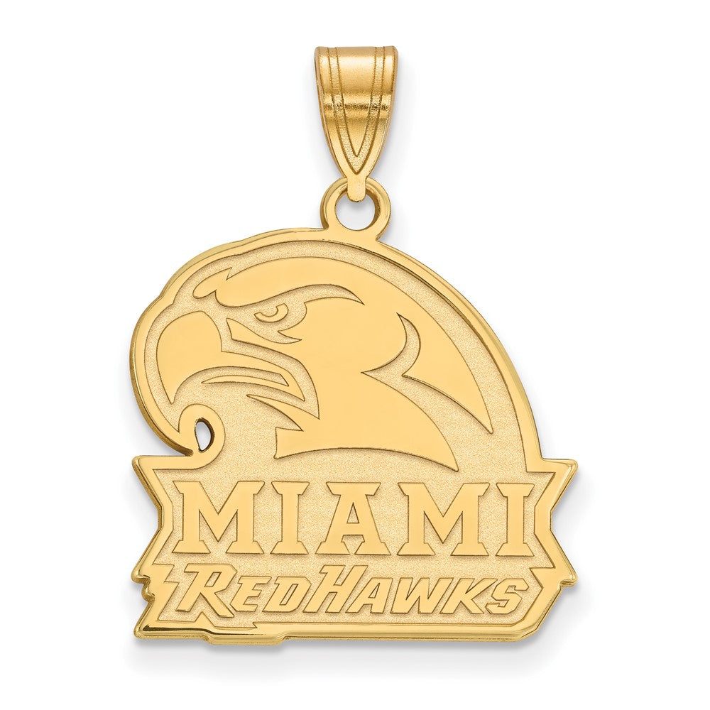 10K Gelbgold Logoart Miami University Ohio Redhawks Groß Anhänger