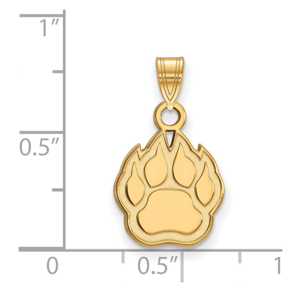 Vergoldet Sterlingsilber Logoart Northern Illinois University Paw Klein Anhänger