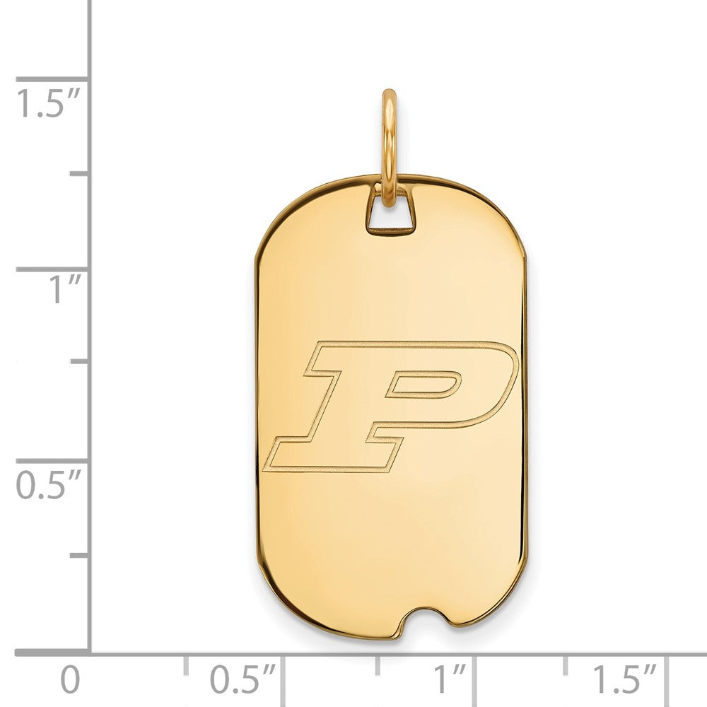 10K Gelbgold Logoart Purdue University Buchstabe P Klein Erkennungsmarke Anhänger
