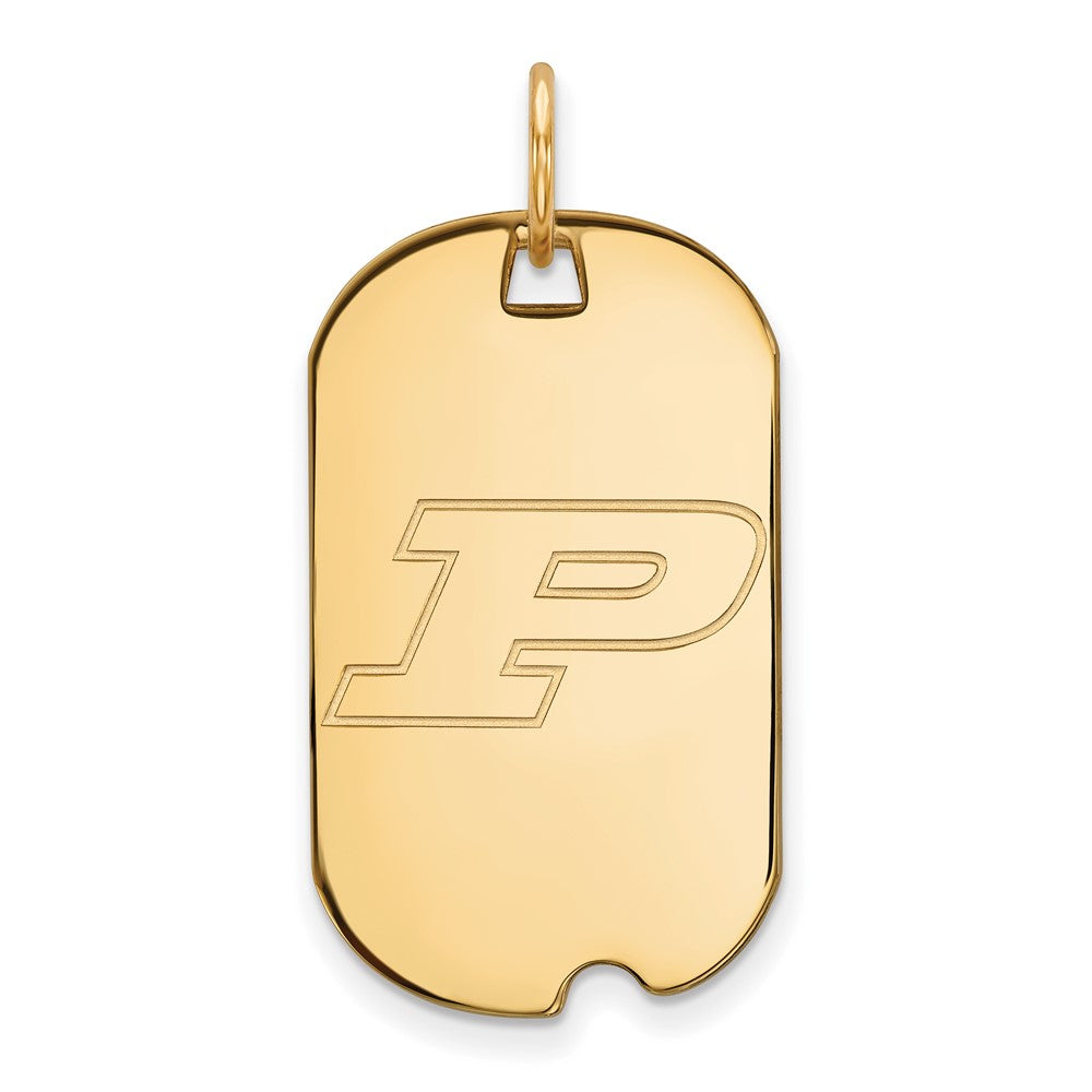 10K Gelbgold Logoart Purdue University Buchstabe P Klein Erkennungsmarke Anhänger