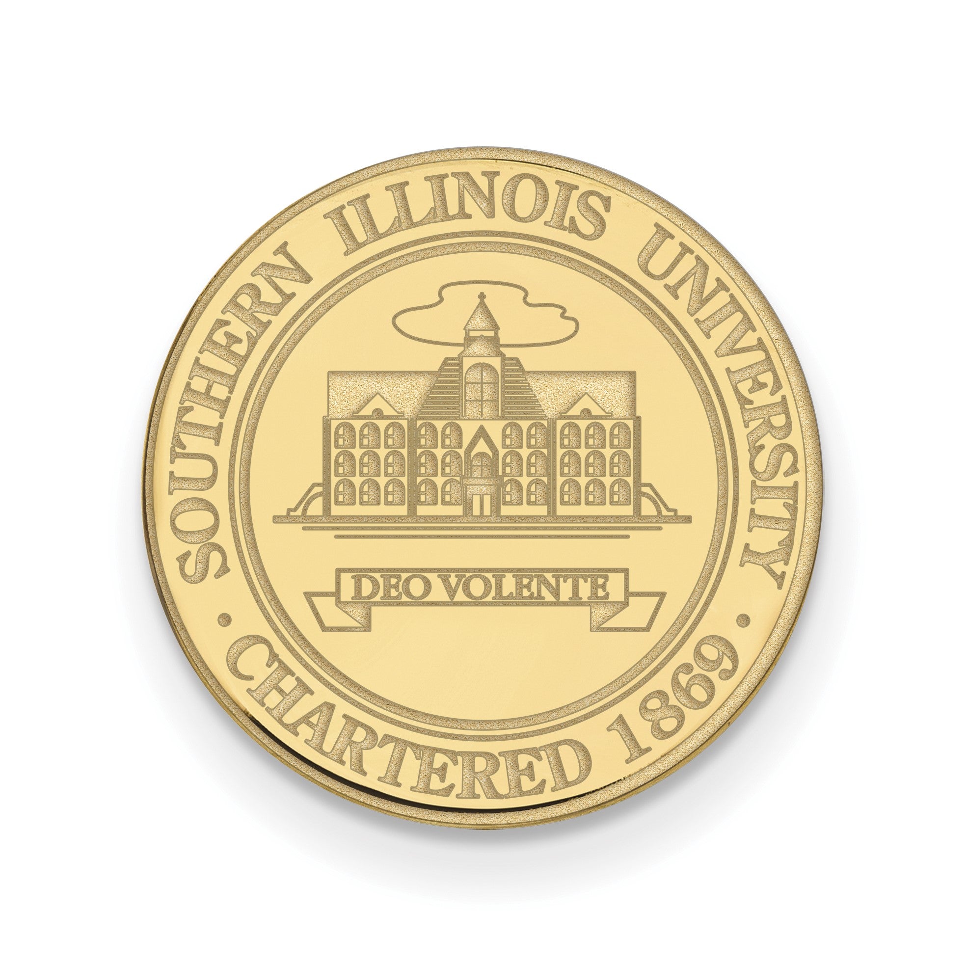 14K Gelbgold Gold Logoart Southern Illinois University Wappen Anstecknadel