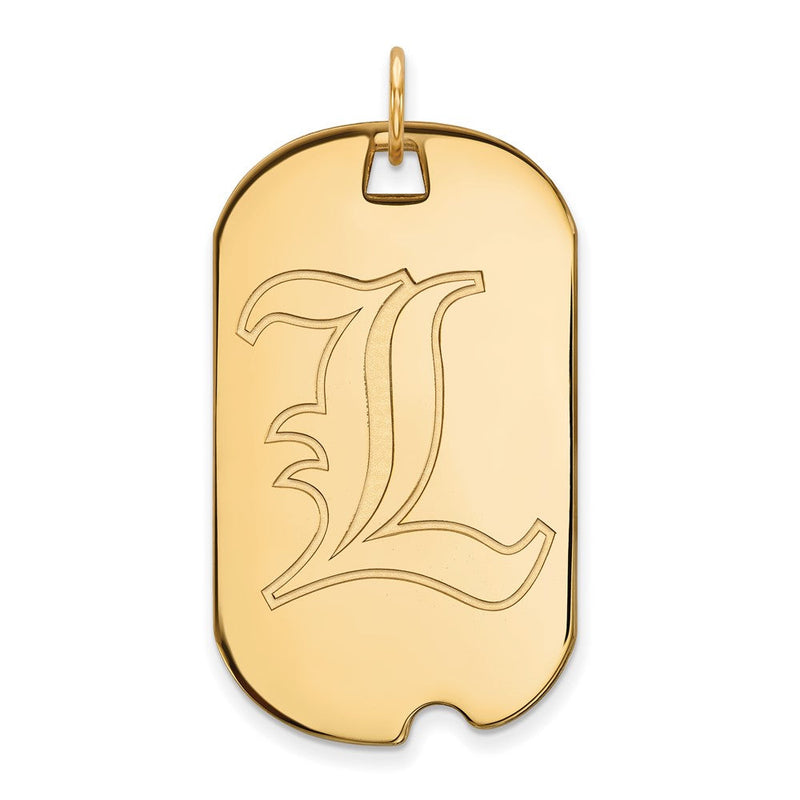 14K Gelbgold Logoart University Of Louisville Buchstabe L Groß Erkennungsmarke Anhänger