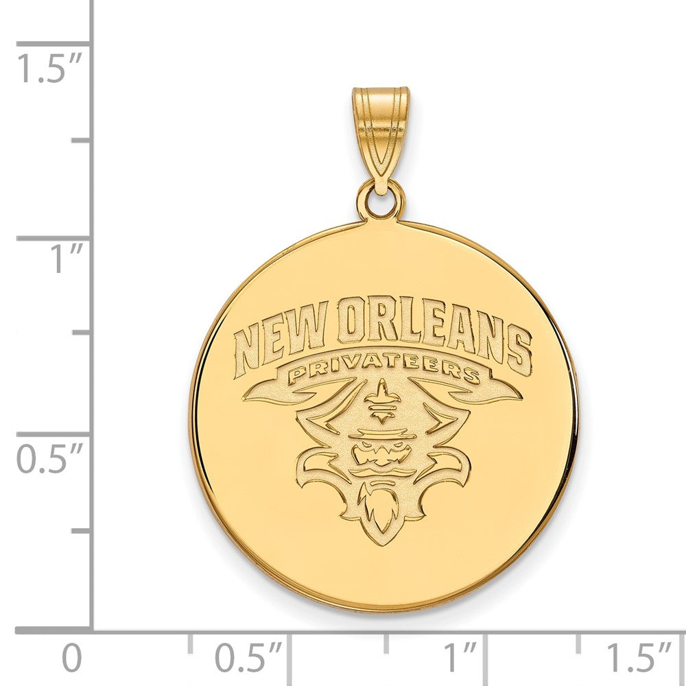 Vergoldet Sterlingsilber Logoart University Of New Orleans Privateers Extra Groß Plättchen Anhänger