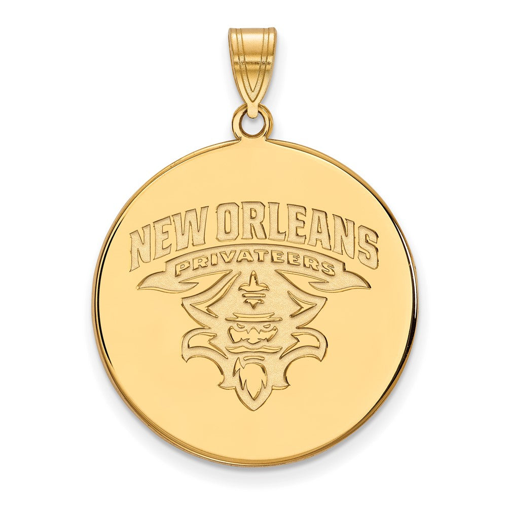 Vergoldet Sterlingsilber Logoart University Of New Orleans Privateers Extra Groß Plättchen Anhänger
